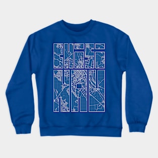 Chisinau, Moldova City Map Typography - Blueprint Crewneck Sweatshirt